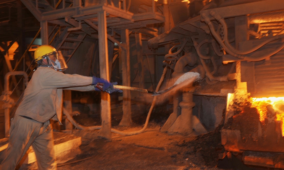 Man working on a furnace