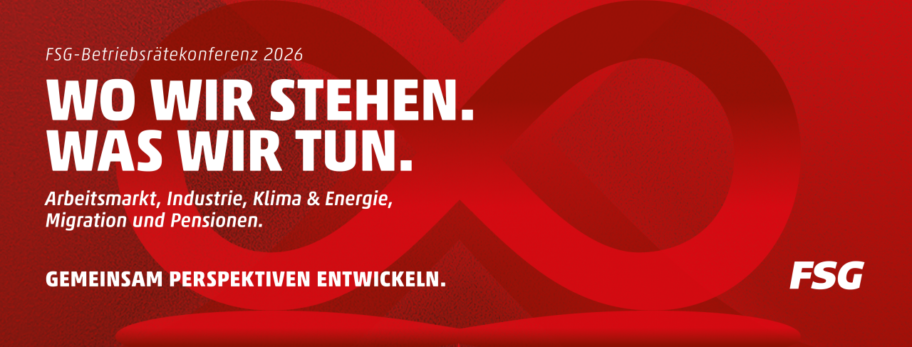 Header Betriebsrätekonferenz 2026. Beschriftung "Wo wir stehen. Was wir tun."